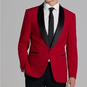 Egara Red Slim Fit Dinner Tuxedo Jacket